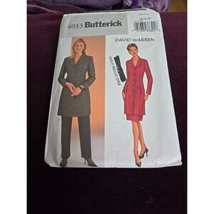 Butterick David Warren Pattern 4033 Sizes 14-18  Misses Long Jacket Skirt Pants